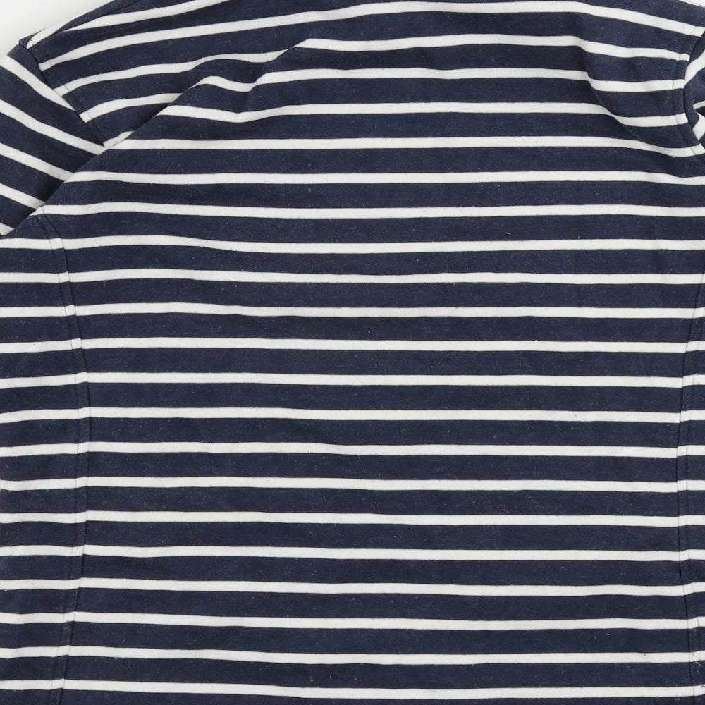 Mountain Warehouse Womens Blue Striped Cotton Pullover Sweatshirt Size 8 Zip