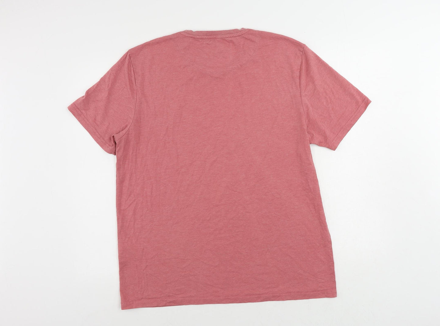 Lyle & Scott Mens Pink Polyester T-Shirt Size XL Crew Neck - Vintage Logo