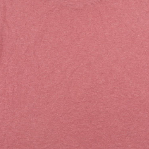 Lyle & Scott Mens Pink Polyester T-Shirt Size XL Crew Neck - Vintage Logo