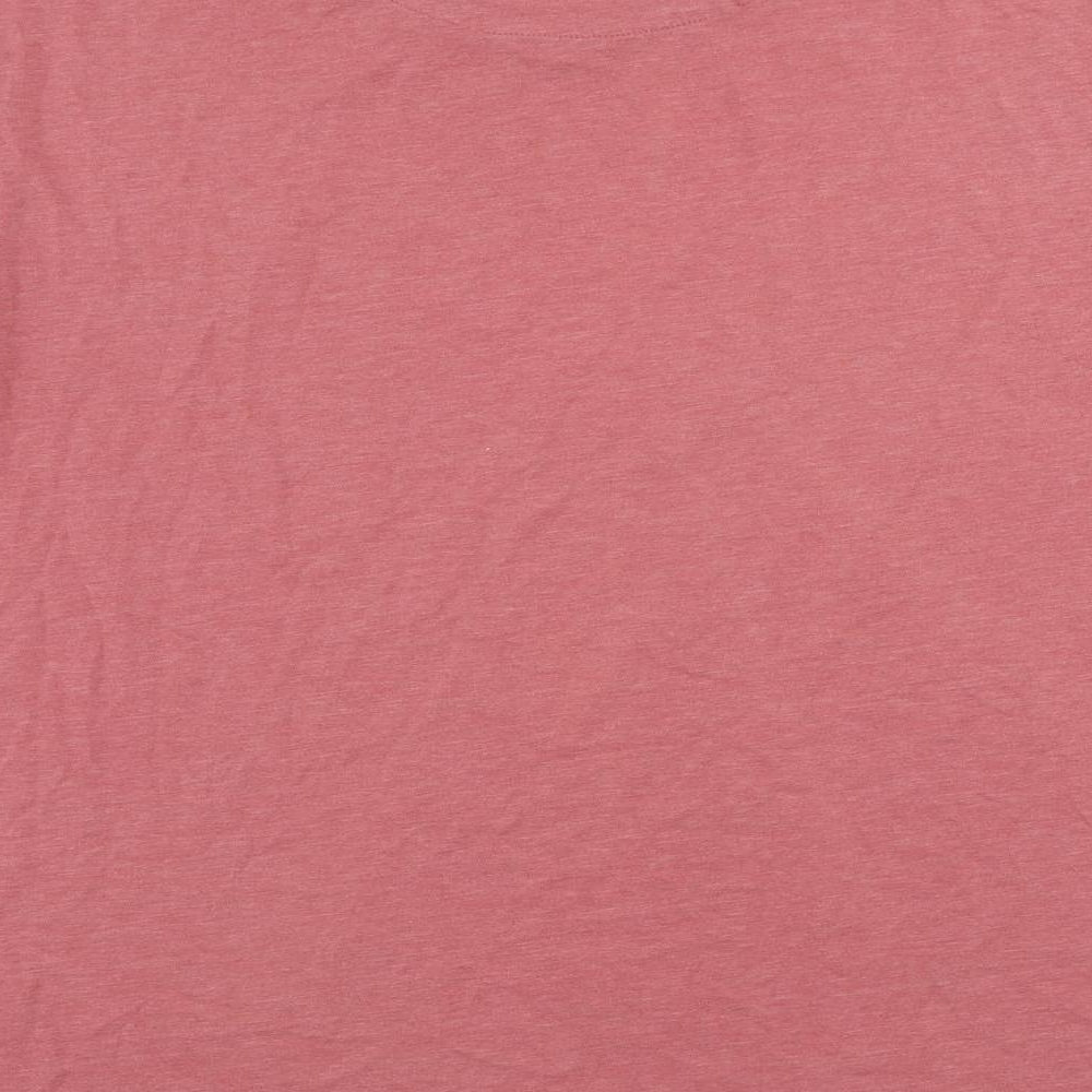 Lyle & Scott Mens Pink Polyester T-Shirt Size XL Crew Neck - Vintage Logo