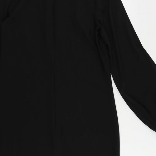 NEXT Womens Black Polyester Shift Size 12 Round Neck Zip - Embellished