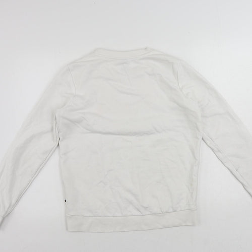 ellesse Womens White Cotton Pullover Sweatshirt Size 10 Pullover - Vintage Logo