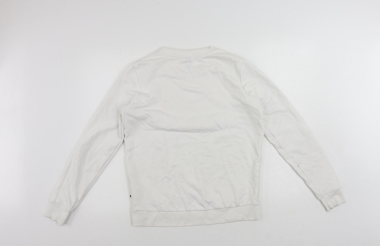 ellesse Womens White Cotton Pullover Sweatshirt Size 10 Pullover - Vintage Logo