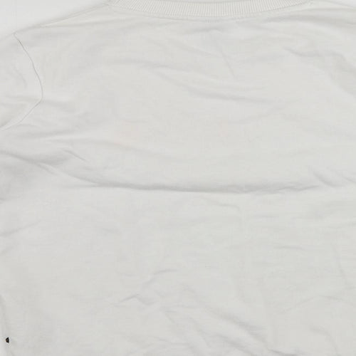 ellesse Womens White Cotton Pullover Sweatshirt Size 10 Pullover - Vintage Logo