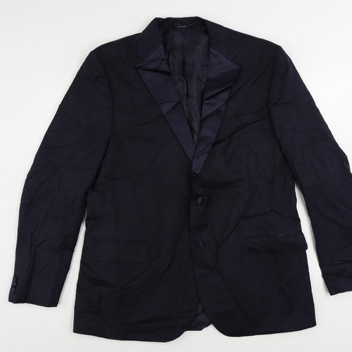 Marks and Spencer Mens Blue Polyester Tuxedo Suit Jacket Size 44 Regular