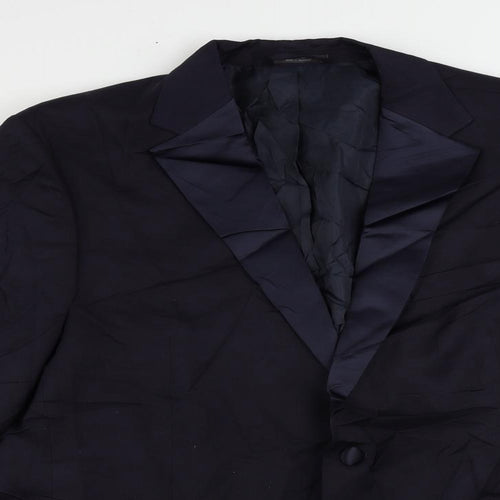 Marks and Spencer Mens Blue Polyester Tuxedo Suit Jacket Size 44 Regular