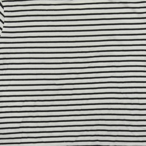 Levi's Womens White Striped Cotton Basic T-Shirt Size M Crew Neck - Vintage Logo