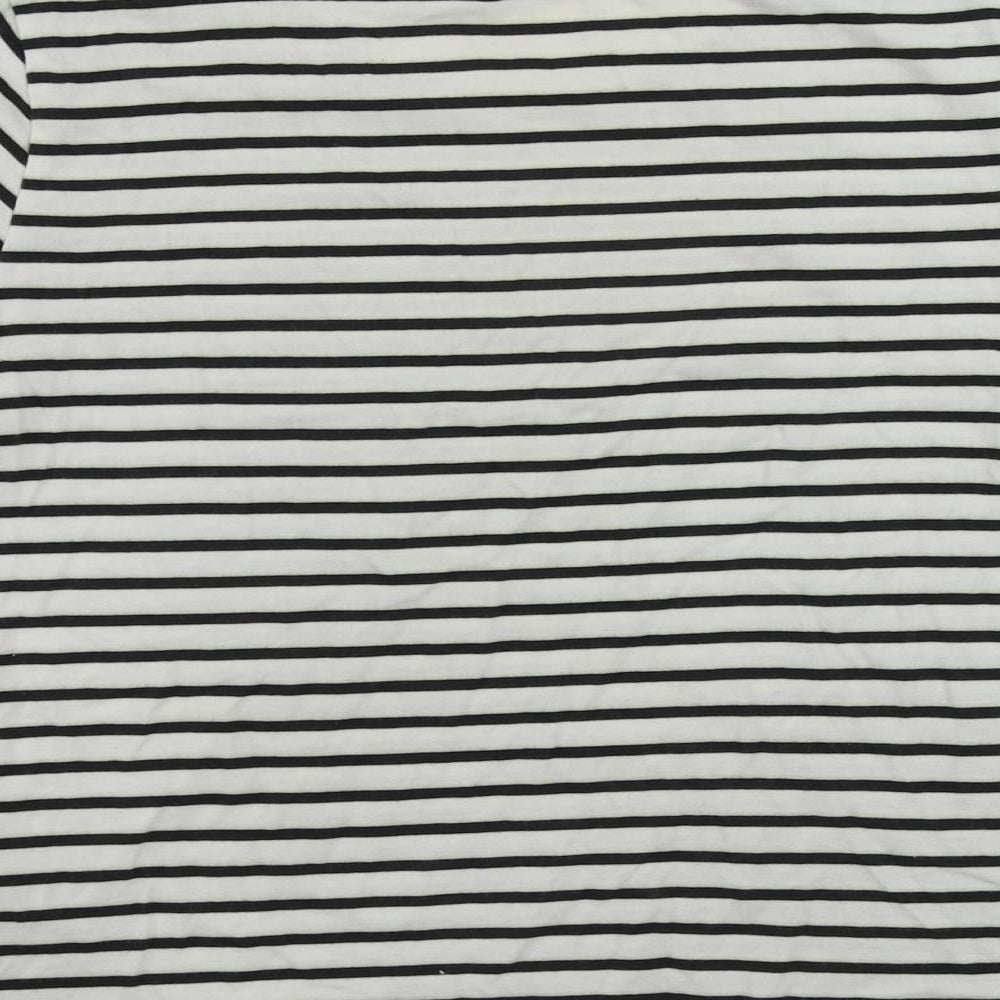 Levi's Womens White Striped Cotton Basic T-Shirt Size M Crew Neck - Vintage Logo