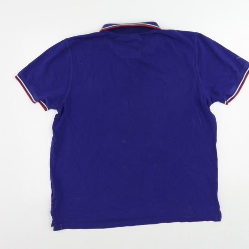 Pierre Cardin Mens Blue Cotton Polo Size XL Collared Button - Vintage Logo