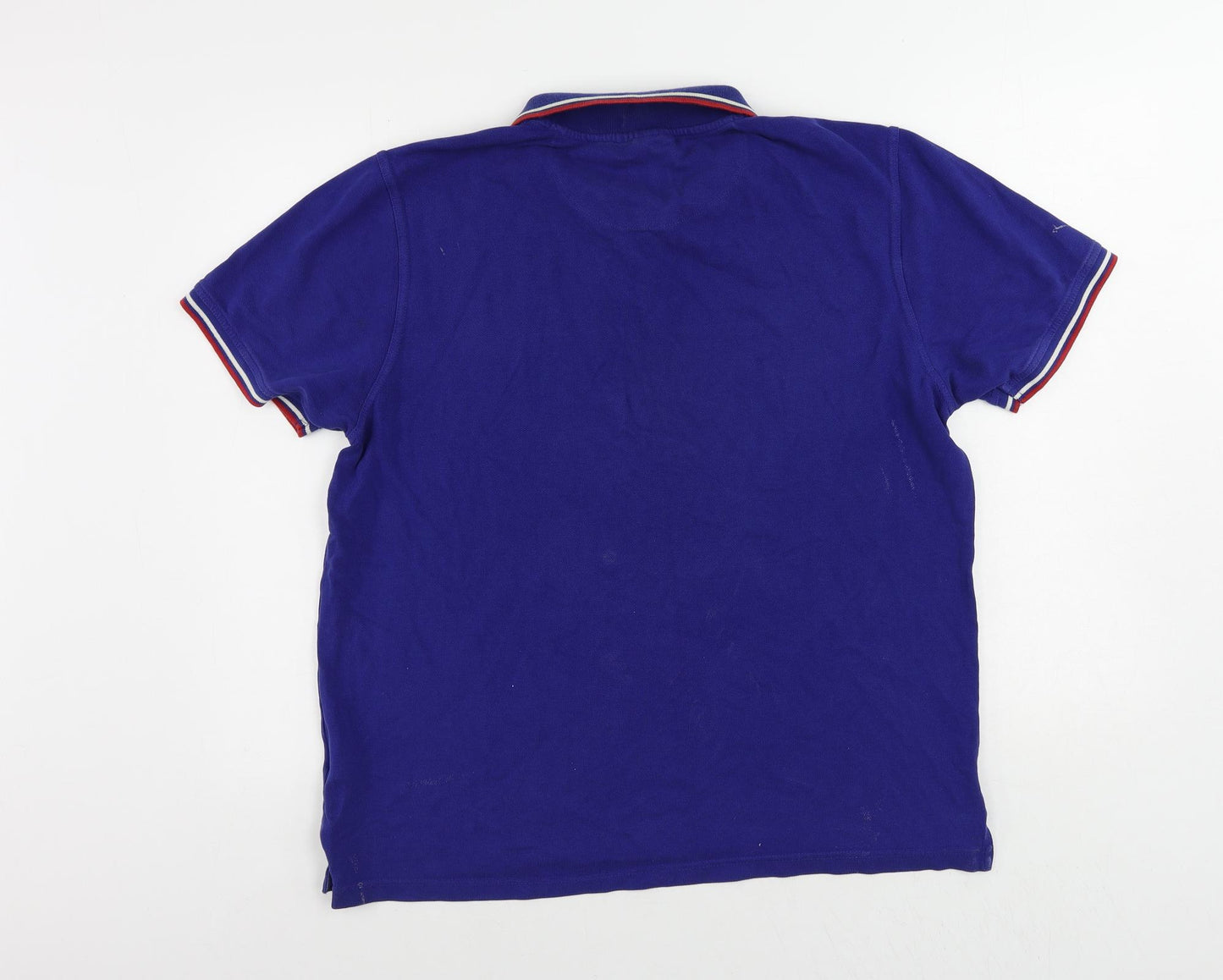 Pierre Cardin Mens Blue Cotton Polo Size XL Collared Button - Vintage Logo