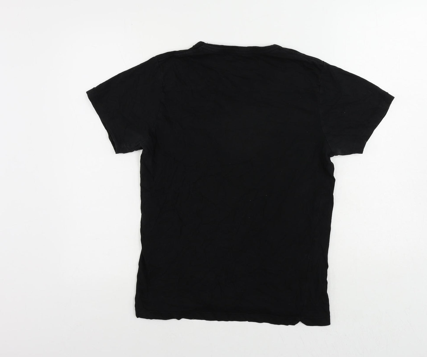 French Connection Womens Black Cotton Basic T-Shirt Size S Crew Neck - Vintage Logo