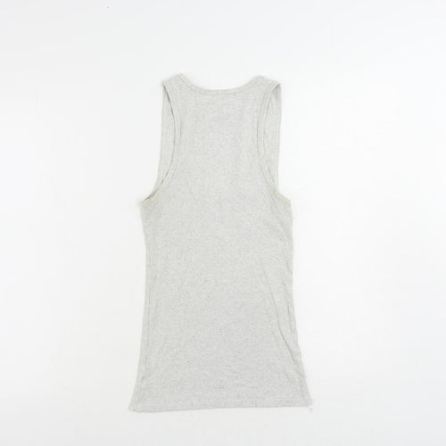 Calvin Klein Womens Grey Cotton Basic Tank Size M Scoop Neck - Ribbed
