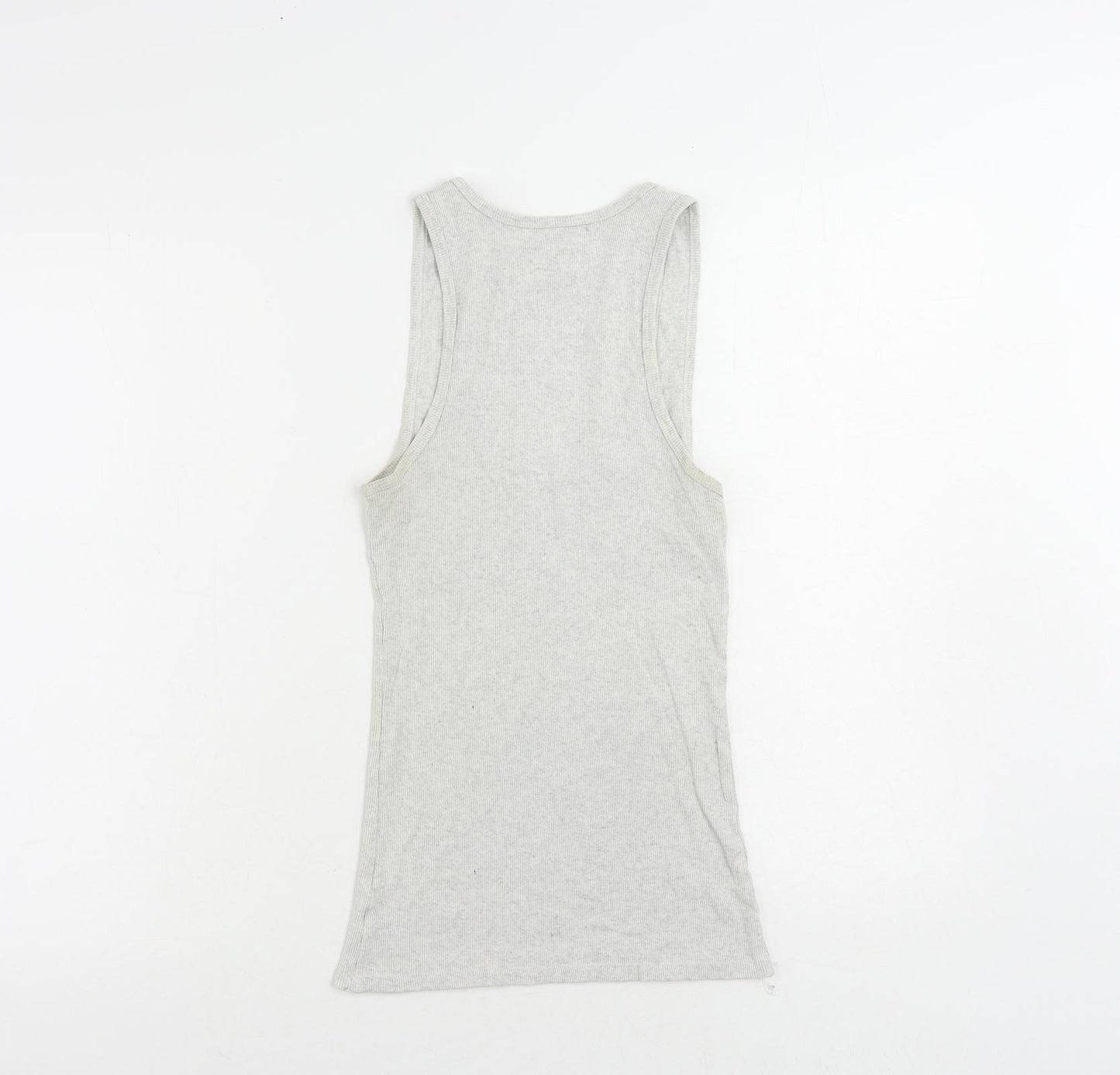 Calvin Klein Womens Grey Cotton Basic Tank Size M Scoop Neck - Ribbed