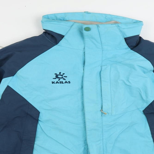 Kailas Womens Blue Windbreaker Jacket Size M Zip - Vintage Hooded Technical Waterproof