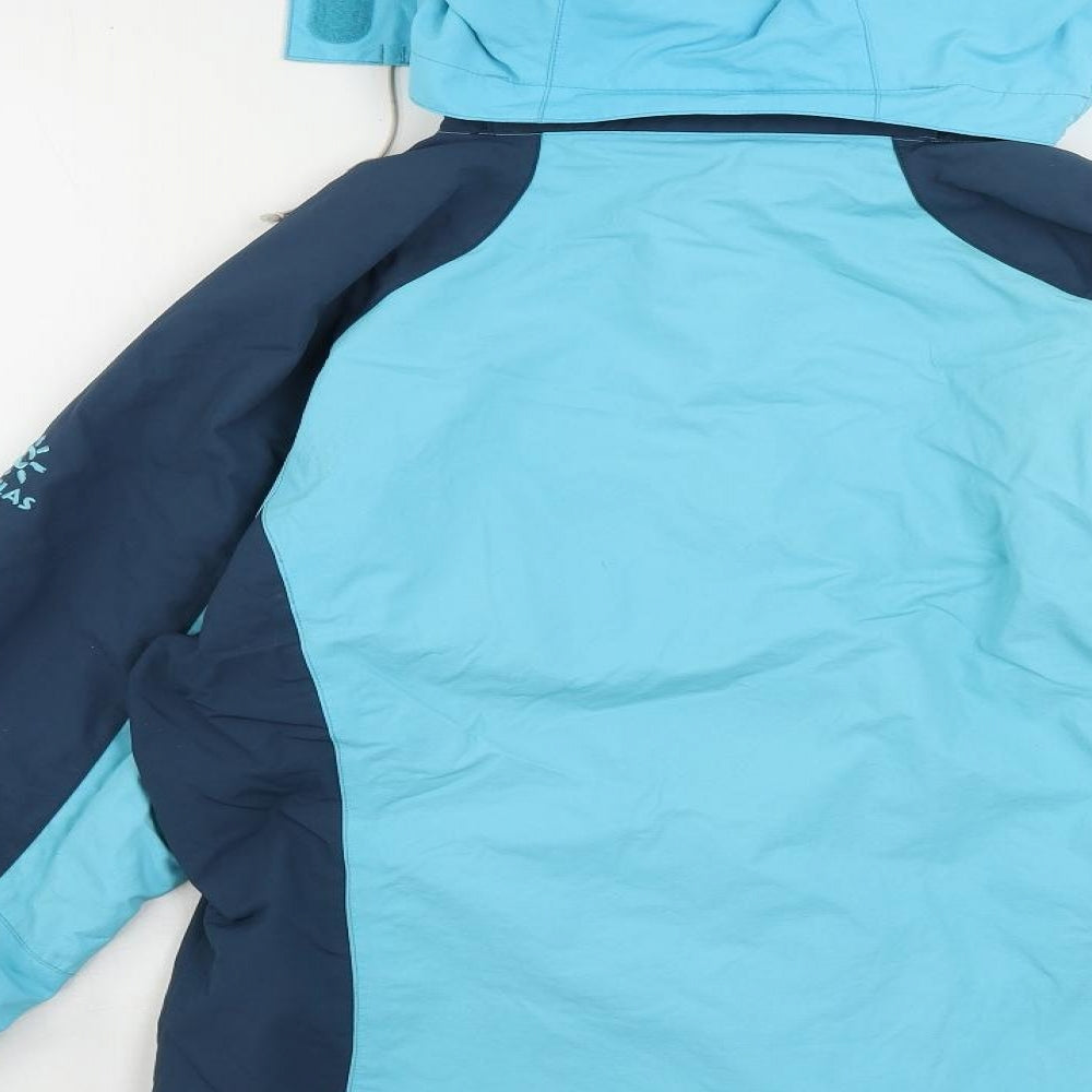 Kailas Womens Blue Windbreaker Jacket Size M Zip - Vintage Hooded Technical Waterproof