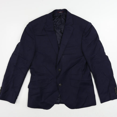 Marks and Spencer Mens Blue Wool Jacket Suit Jacket Size 38 Regular