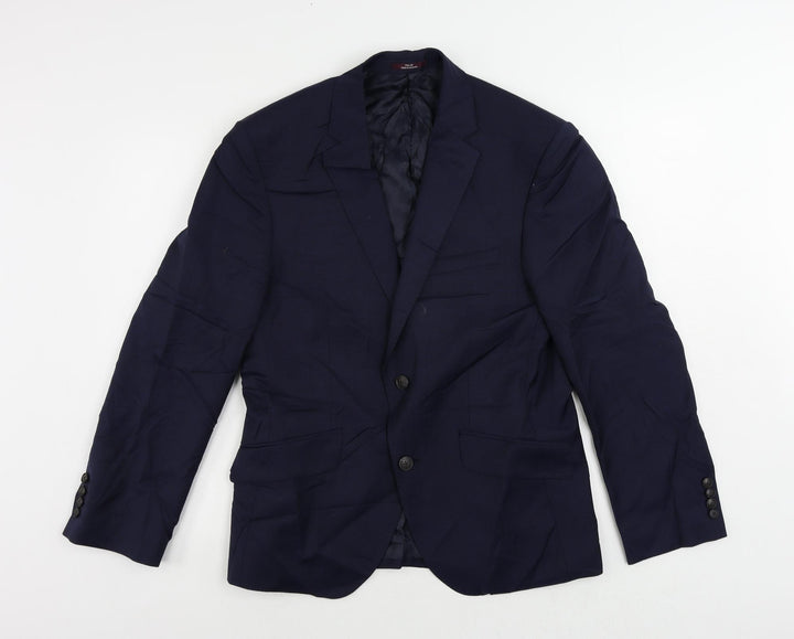 Marks and Spencer Mens Blue Wool Jacket Suit Jacket Size 38 Regular