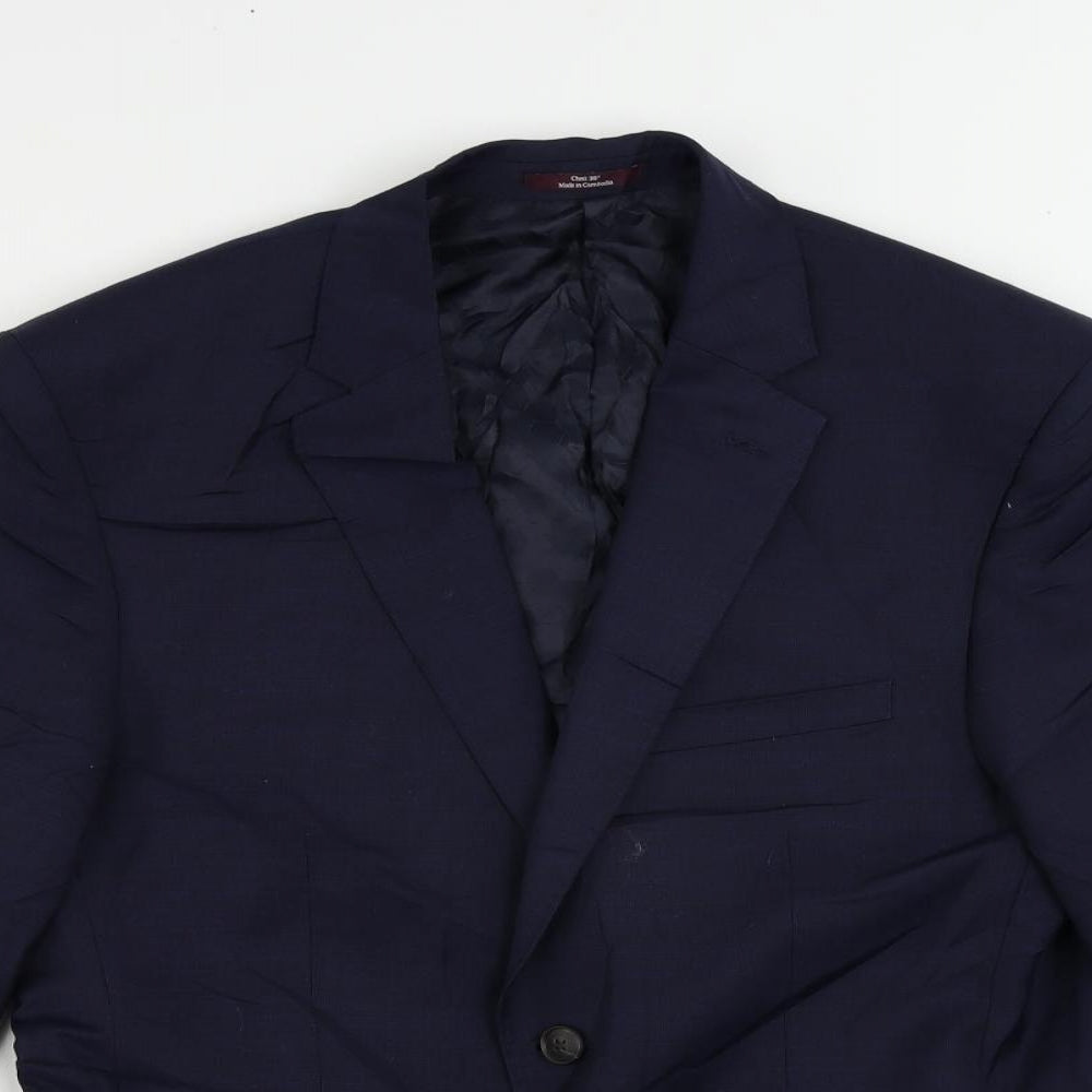 Marks and Spencer Mens Blue Wool Jacket Suit Jacket Size 38 Regular