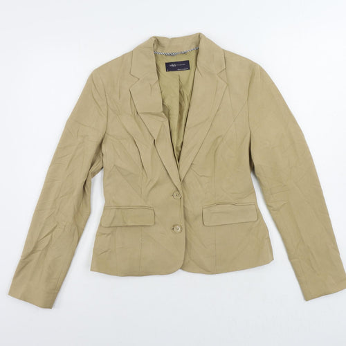 Marks and Spencer Womens Beige Jacket Blazer Size 8 Button