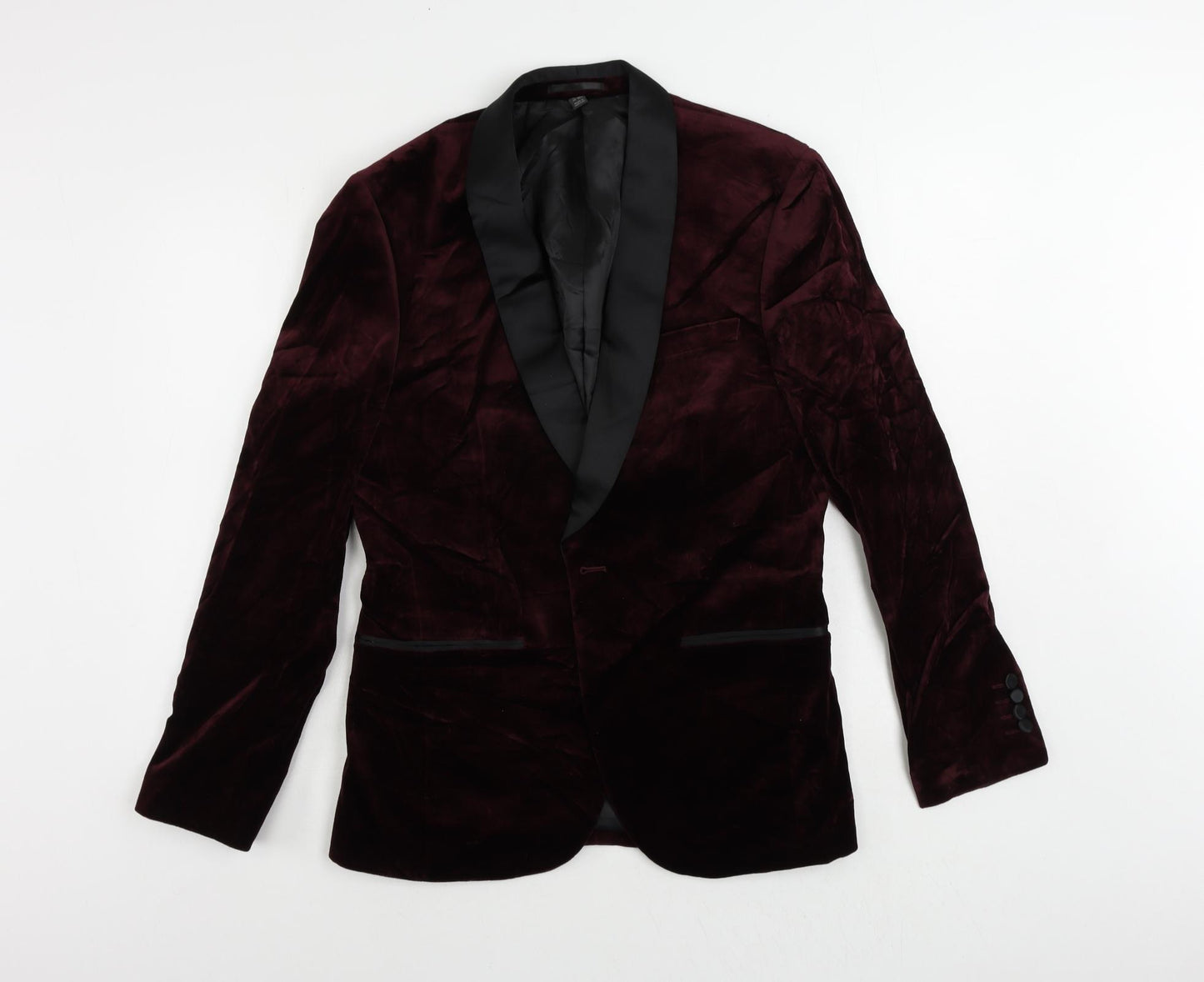 Marks and Spencer Mens Red Cotton Tuxedo Suit Jacket Size 38 Regular