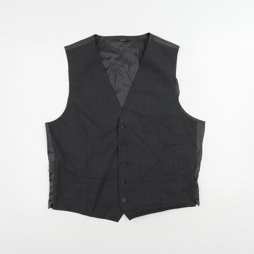 Marks and Spencer Mens Grey Wool Jacket Suit Waistcoat Size 42 Regular