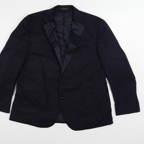 Marks and Spencer Mens Blue Polyester Tuxedo Suit Jacket Size 44 Regular