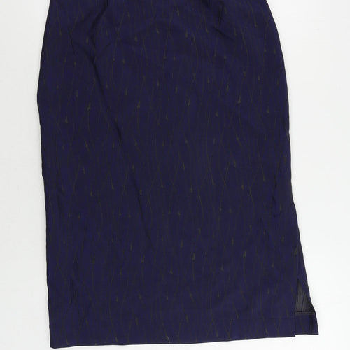 Robyn Mathiesonb Womens Blue Geometric Polyamide Straight & Pencil Skirt Size 12 Zip
