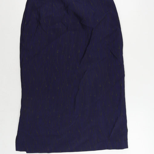 Robyn Mathiesonb Womens Blue Geometric Polyamide Straight & Pencil Skirt Size 12 Zip