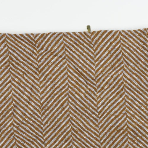 Marks and Spencer Womens Brown Striped Polyester A-Line Skirt Size 18 Zip