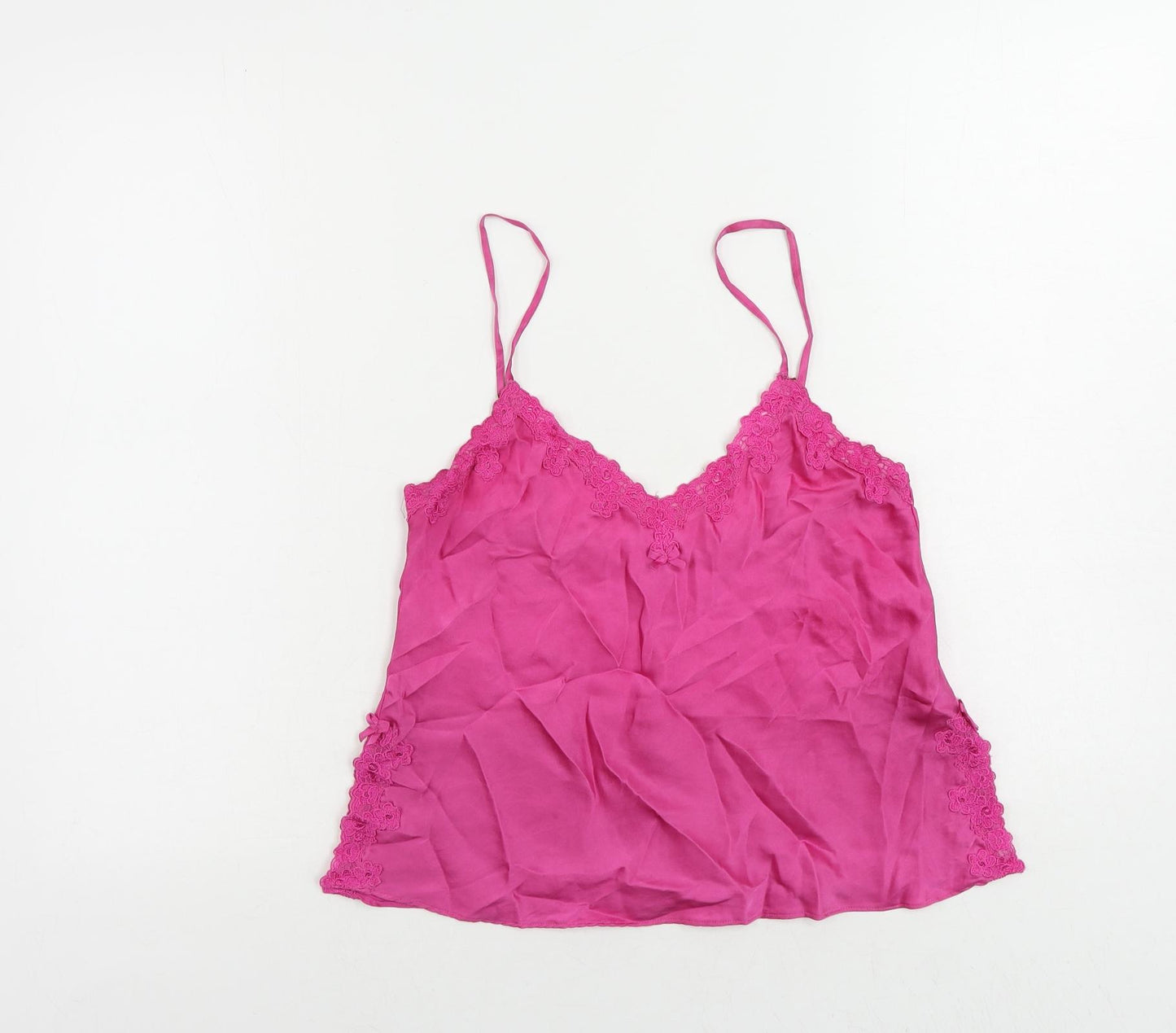 La Senza Womens Pink Silk Camisole Tank Size 10 V-Neck