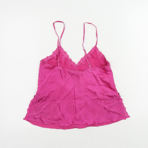 La Senza Womens Pink Silk Camisole Tank Size 10 V-Neck