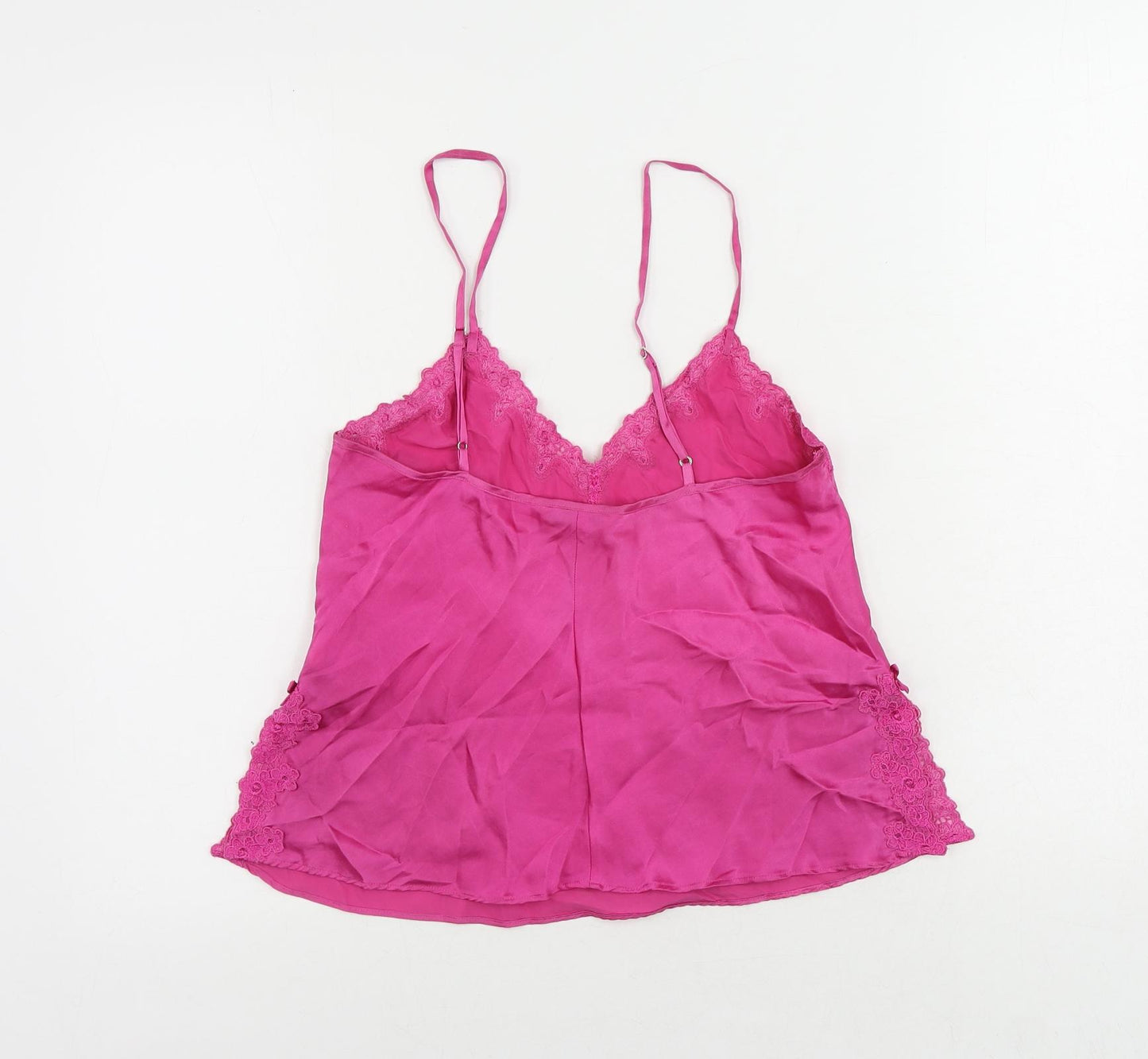 La Senza Womens Pink Silk Camisole Tank Size 10 V-Neck