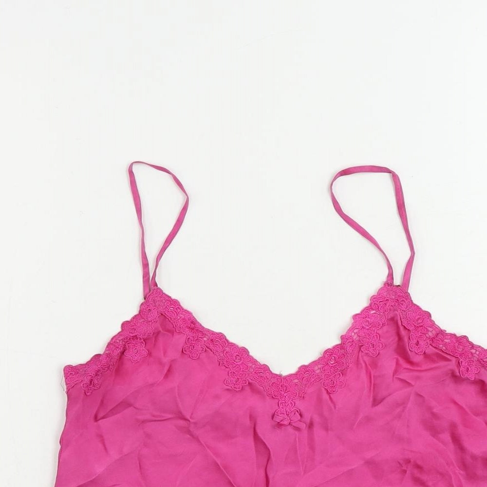 La Senza Womens Pink Silk Camisole Tank Size 10 V-Neck