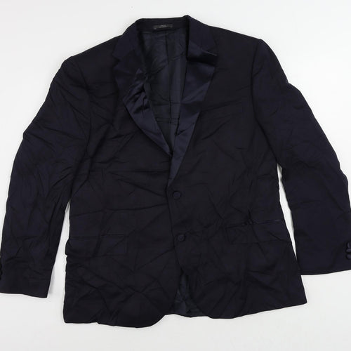 Marks and Spencer Mens Blue Polyester Tuxedo Suit Jacket Size 44 Regular
