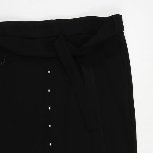 Kaleidoscope Womens Black Polyester Straight & Pencil Skirt Size 20 Zip - Belted Pearl Detail