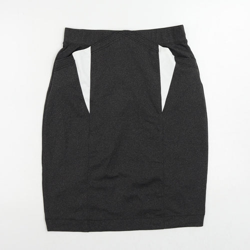 Ginger Womens Grey Polyester Straight & Pencil Skirt Size L - Elastic Waist