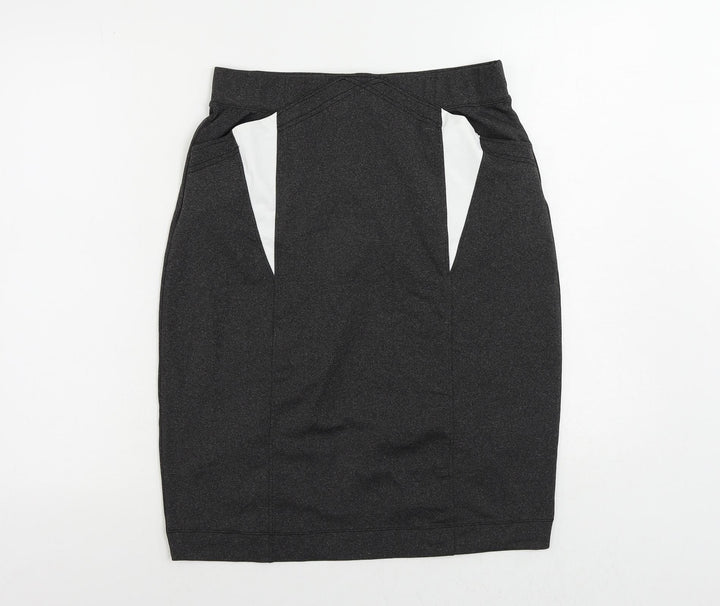Ginger Womens Grey Polyester Straight & Pencil Skirt Size L - Elastic Waist