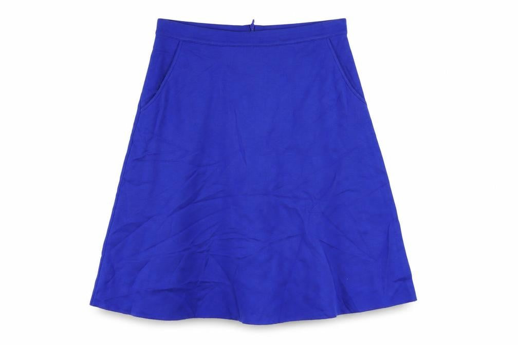 étre cécile Womens Blue Viscose A-Line Skirt Size S Zip - Pockets
