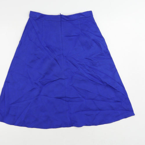 étre cécile Womens Blue Viscose A-Line Skirt Size S Zip - Pockets