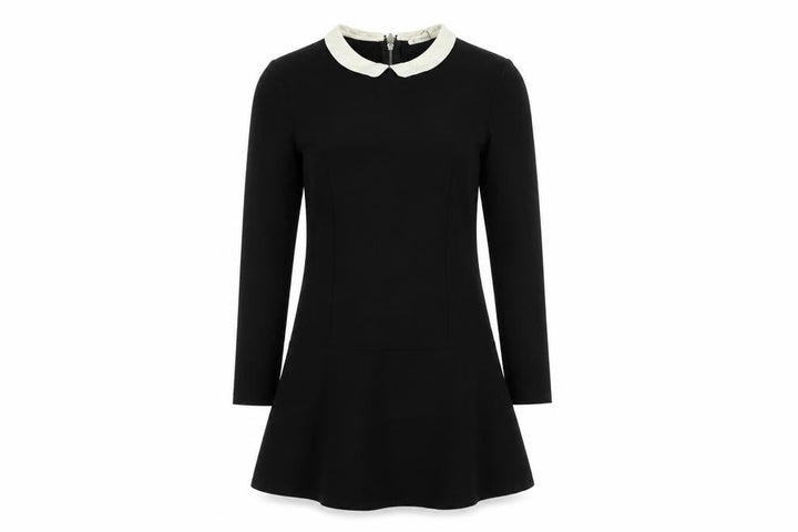 Mango Womens Black Polyester Mini Size S Collared Zip