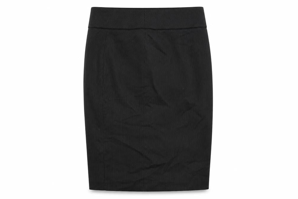 Debenhams Womens Grey Striped Polyester Straight & Pencil Skirt Size 8 Zip