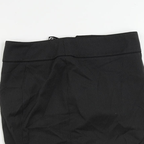 Debenhams Womens Grey Striped Polyester Straight & Pencil Skirt Size 8 Zip