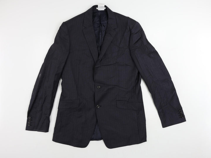 Marks and Spencer Mens Grey Striped Polyester Jacket Suit Jacket Size 42 Regular