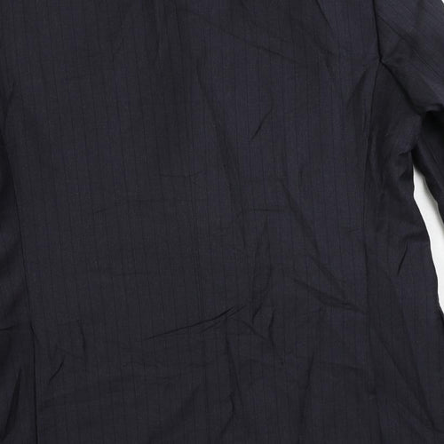 Marks and Spencer Mens Grey Striped Polyester Jacket Suit Jacket Size 42 Regular