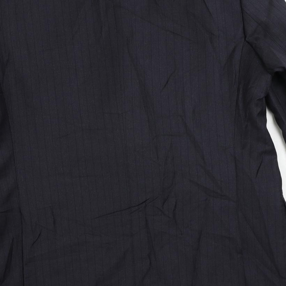 Marks and Spencer Mens Grey Striped Polyester Jacket Suit Jacket Size 42 Regular