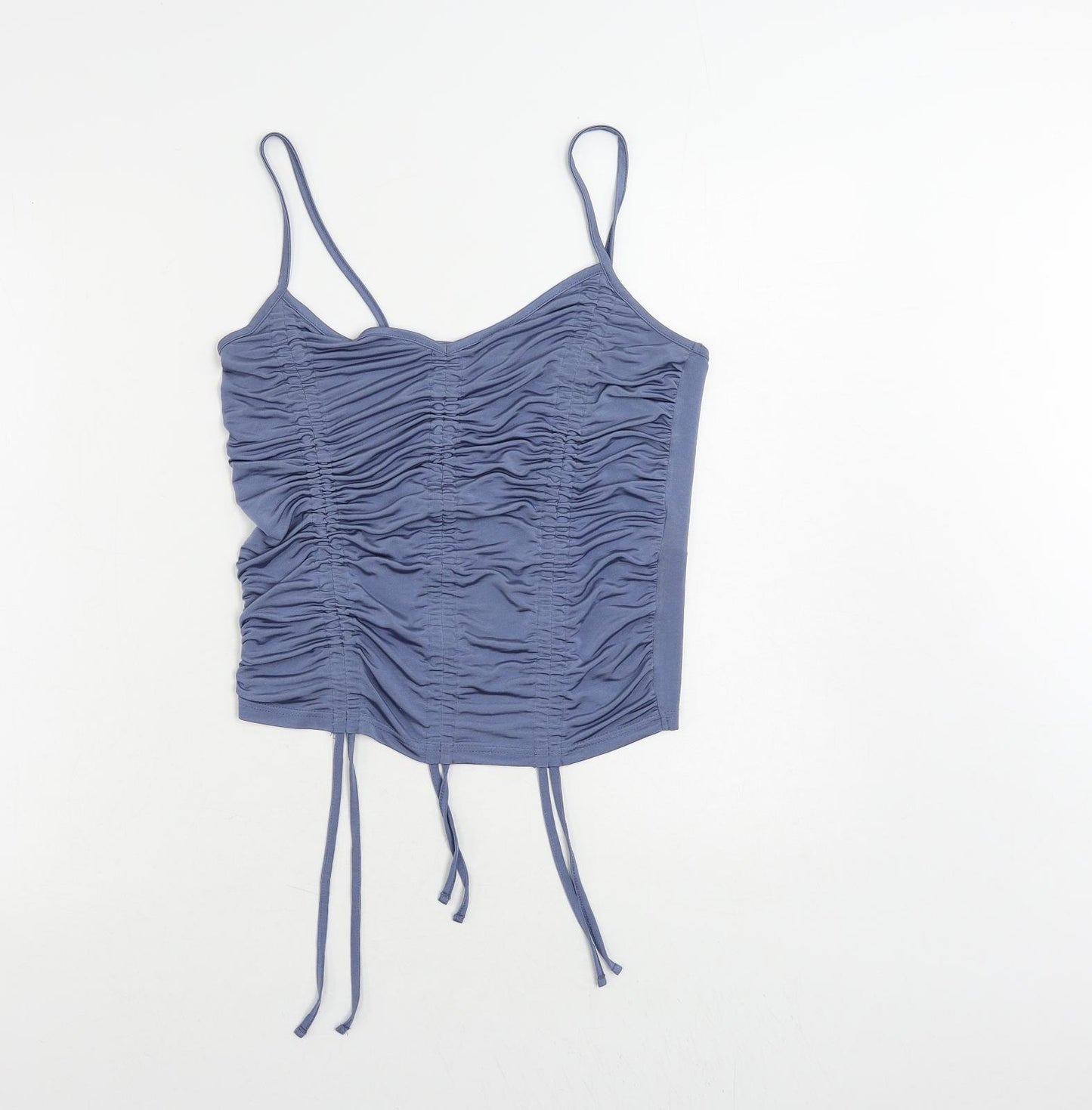 Urban Outfitters Womens Blue Polyester Camisole Tank Size XL Square Neck - Ruched