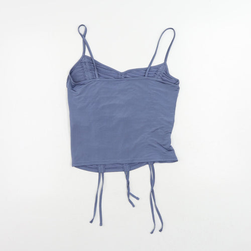 Urban Outfitters Womens Blue Polyester Camisole Tank Size XL Square Neck - Ruched