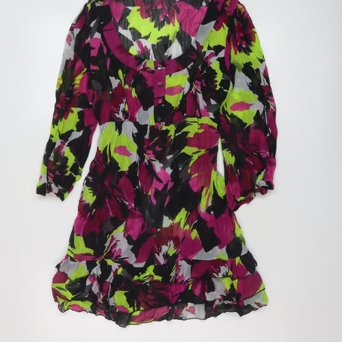 Per Una Womens Multicoloured Geometric Polyester Basic Blouse Size 12 Scoop Neck