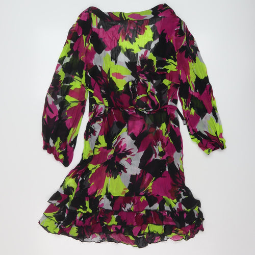 Per Una Womens Multicoloured Geometric Polyester Basic Blouse Size 12 Scoop Neck
