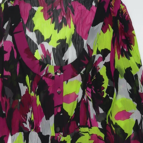 Per Una Womens Multicoloured Geometric Polyester Basic Blouse Size 12 Scoop Neck